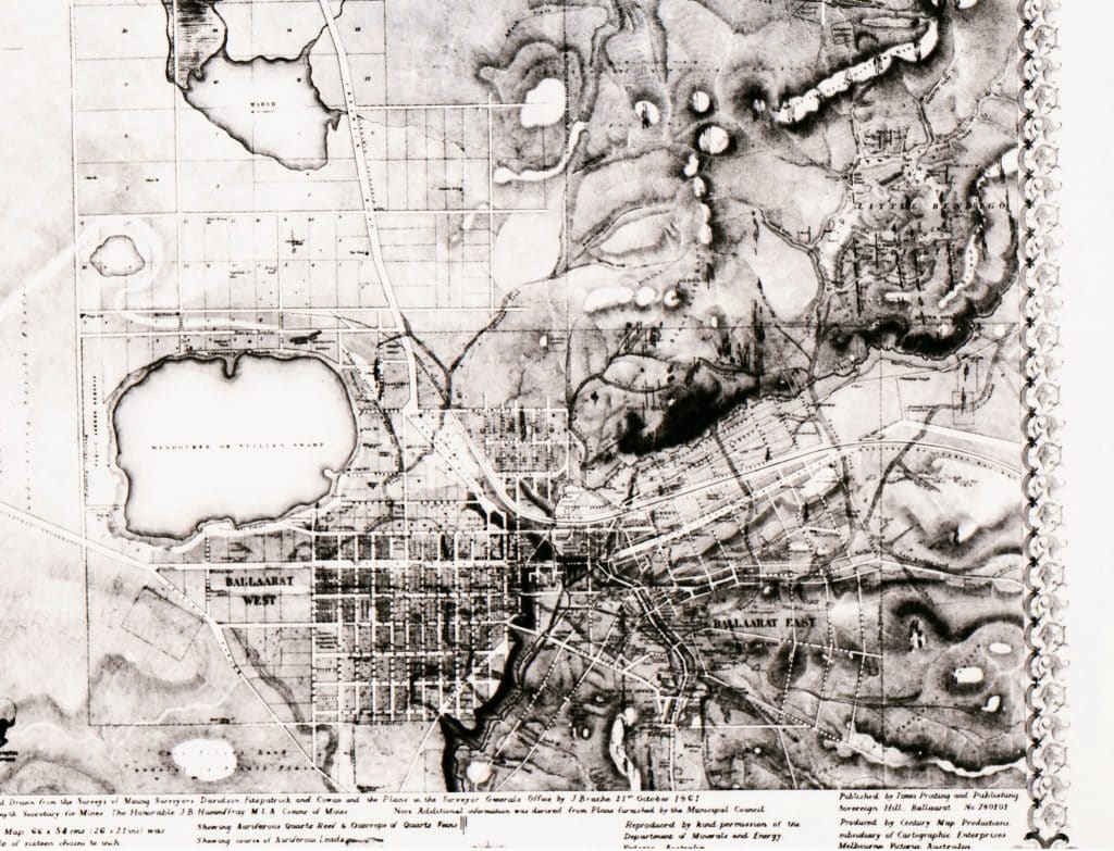heritage image of a map of Ballarat