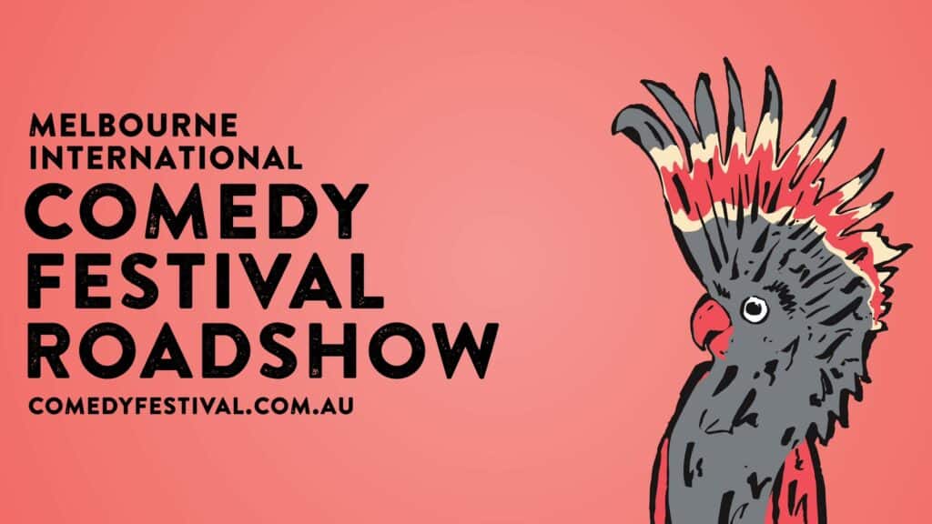 promotional artwork featuring an illustrated cockatoo